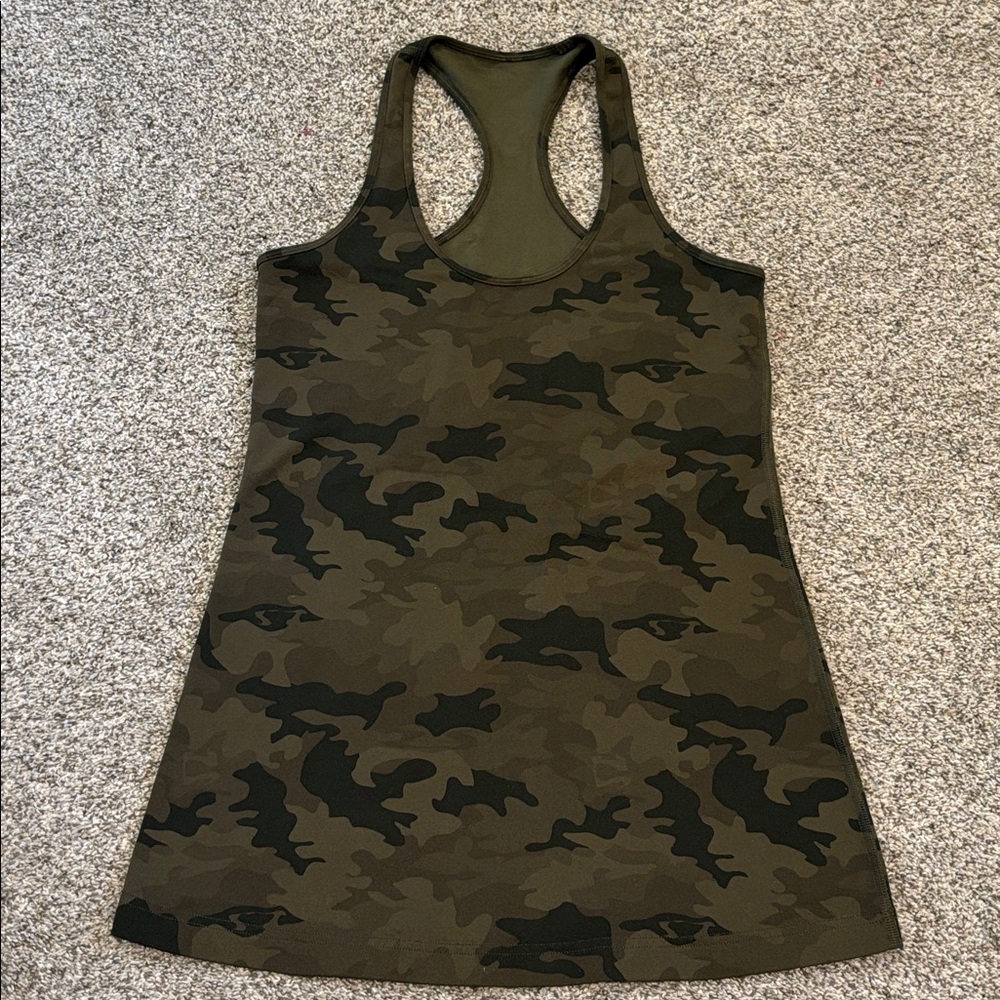 Green Camo Racerback Tank Top
